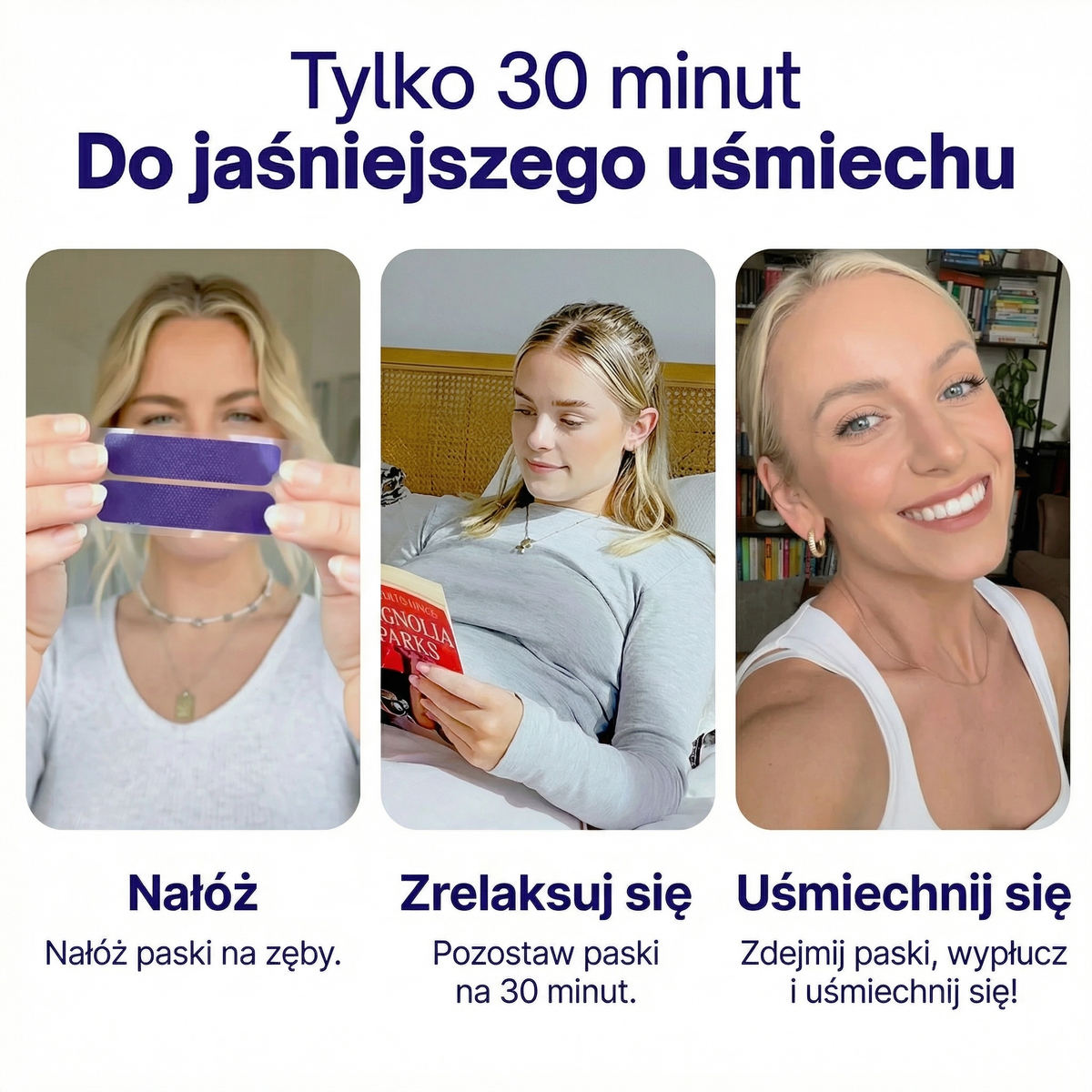 Fioletowe paski wybielające