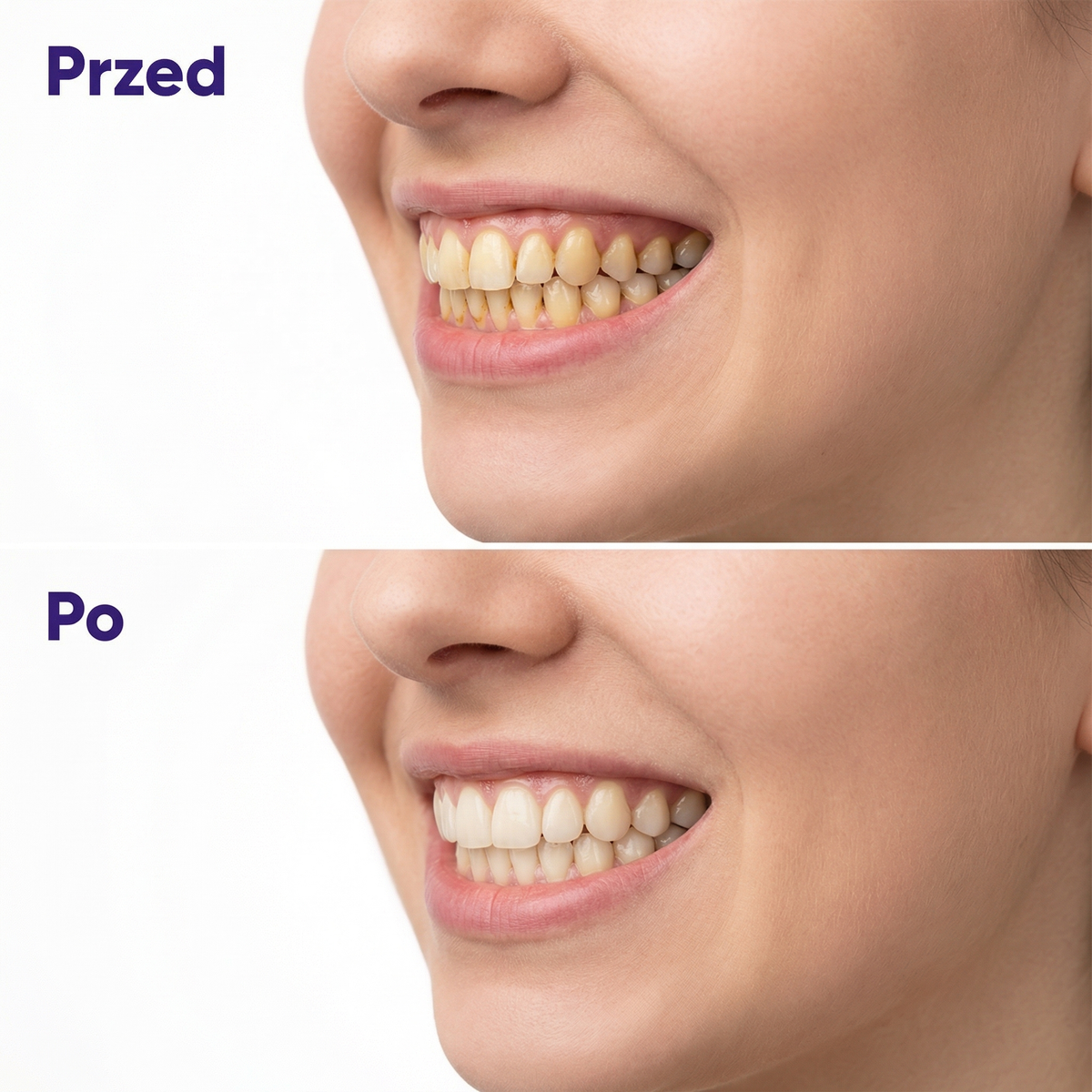 Fioletowe paski wybielające